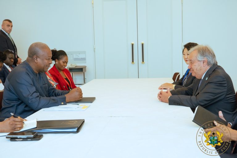 President Mahama receives UN Secretary-General at TICAD-9 in Yokohama.