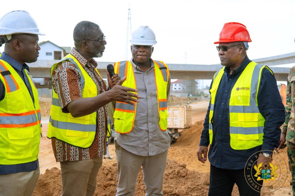 President Mahama Inspects Ofankor-Nsawam Road Construction Site