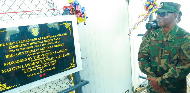 Chief Of Army Staff Commissions New Blood Bank at GAF Critical Care and Emergency Hospital
