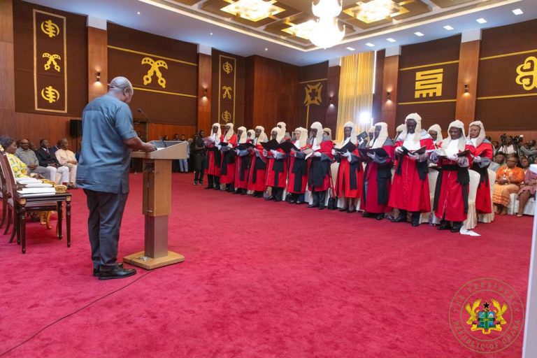 President Mahama calls for courage, integrity, and humility from new justices