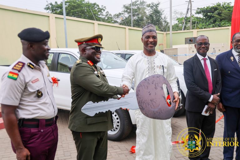 Interior Minister Presents Vehicles to NACOC to help Fight Against Organised Crime