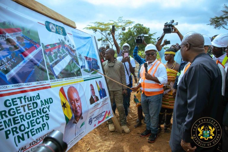 President Mahama Wraps Up Bono Region Tour After Inspecting Airport Site, Road, and School Projects in Sunyani