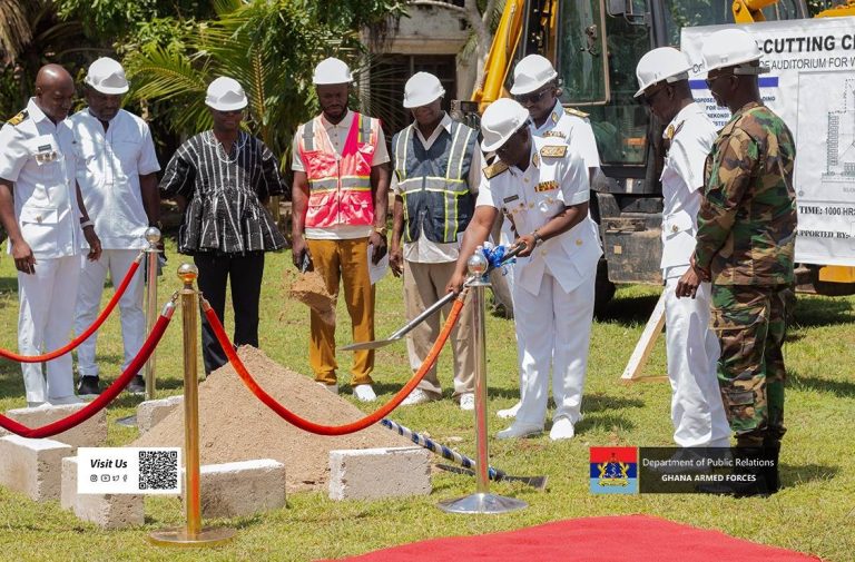 Ghana Navy Cut Sod for Ultra-Modern Auditorium Construction
