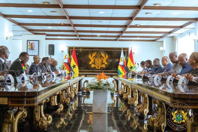 Ghana and Zimbabwe Eye Mining, Agriculture and Direct Accra-Harare Flights as Mahama Hosts Mnangagwa at Peduase