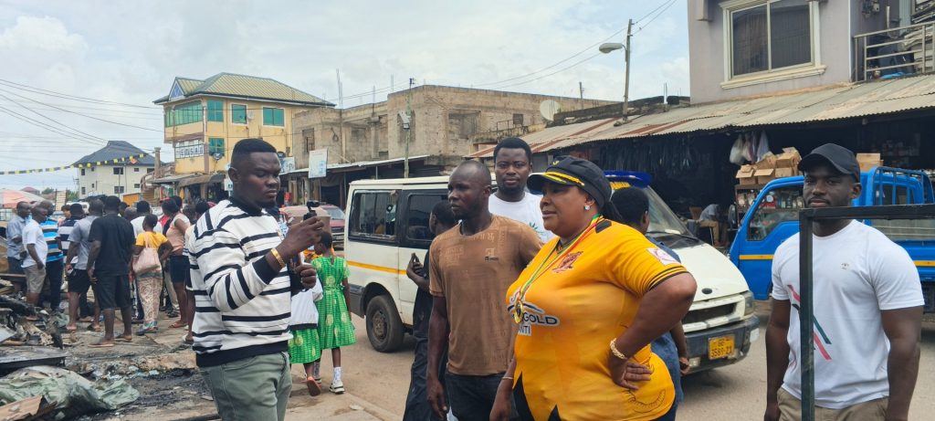 Obuasi MCE Consoles Victims as Fire Destroys Shops at Fobest Shopping Centre