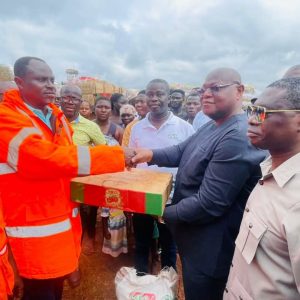 Lands Ministry, Forestry Commission Donate Relief Items to Samreboi Flood Victims