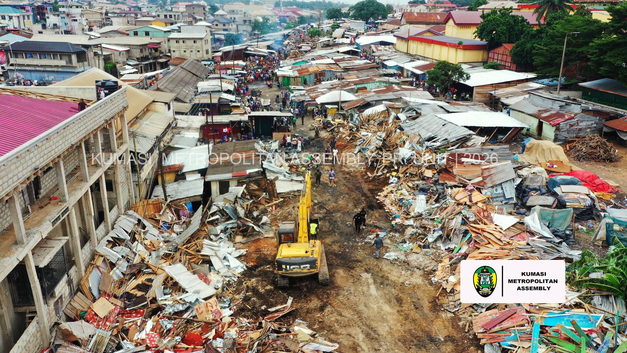 Urban Renewal: KMA clears unauthorised ‘Bayakasua’ Structures to Boost Safety and Sanitation