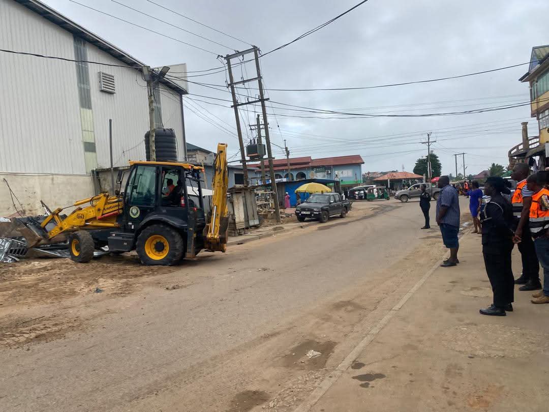 Obuasi Municipal Assembly Demolishes Illegal Container Shops, Warns of Further Unannounced Enforcement Exercises
