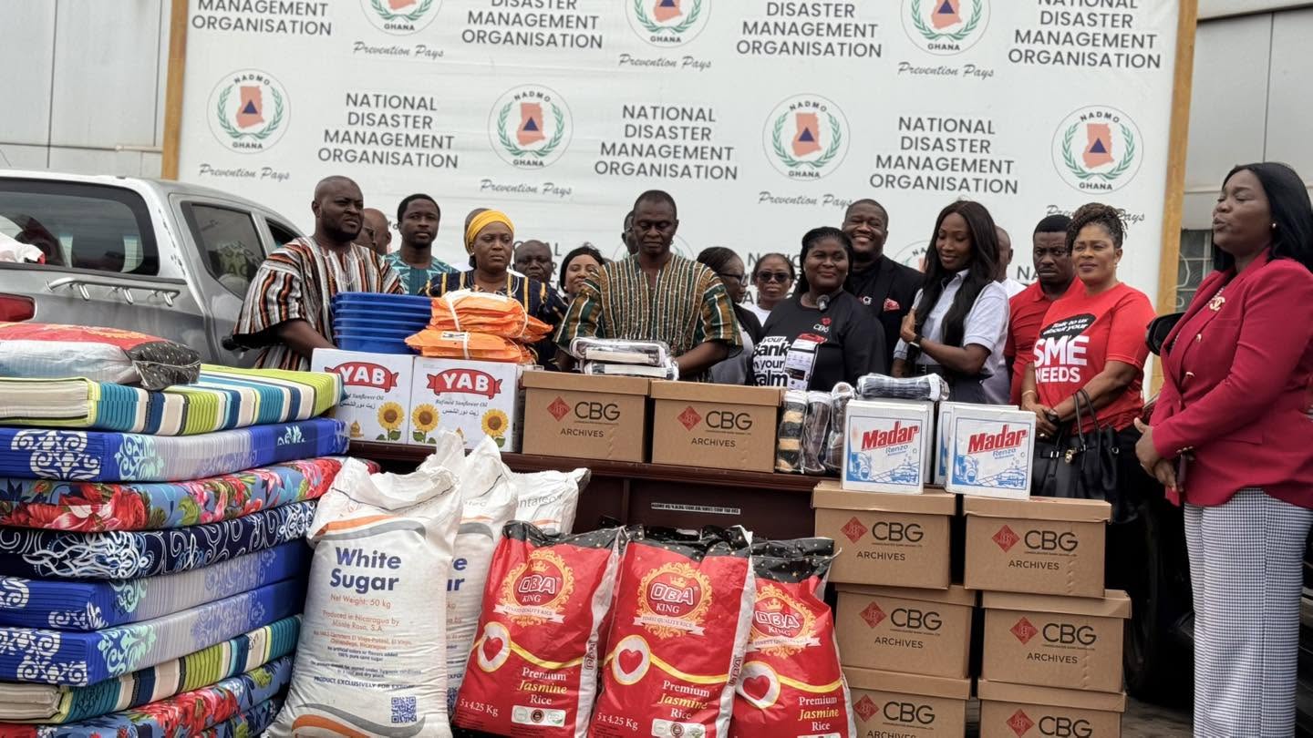 NADMO receives relief items from CBG to support flood Victims
