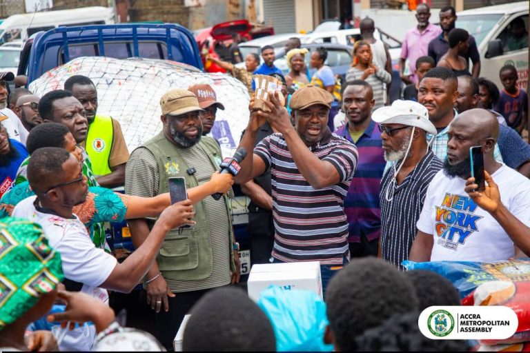 AMA Boss Provides Flood-Hit Accra Communities with GH¢132,000, Food and Sanitation Items