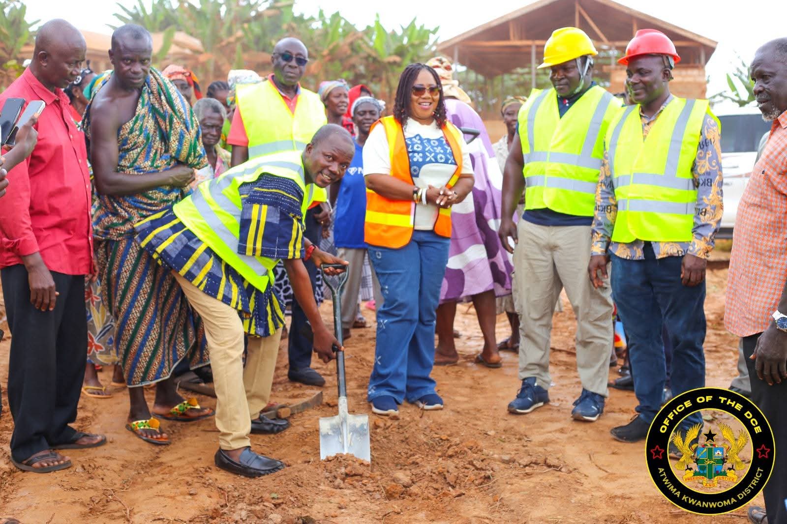 DCE CUTS SOD FOR THREE MAJOR EDUCATION AND HEALTH PROJECTS IN ATWIMA KWANWOMA