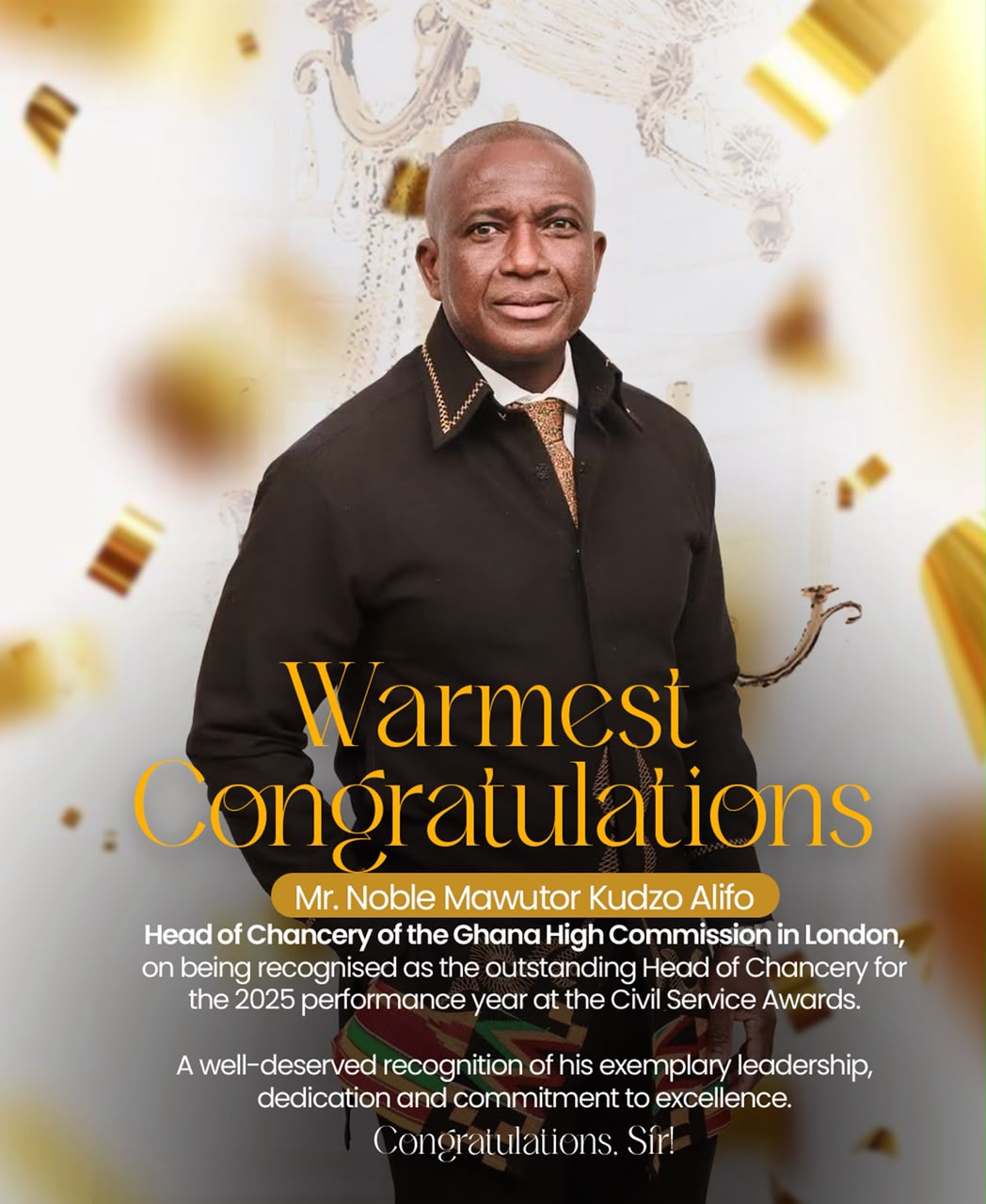 Ghana High Commission Commends Minister and Head of Chancery for Outstanding Award