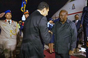 President Mahama Arrives in Egypt for AU Mid-Year Coordination Summit