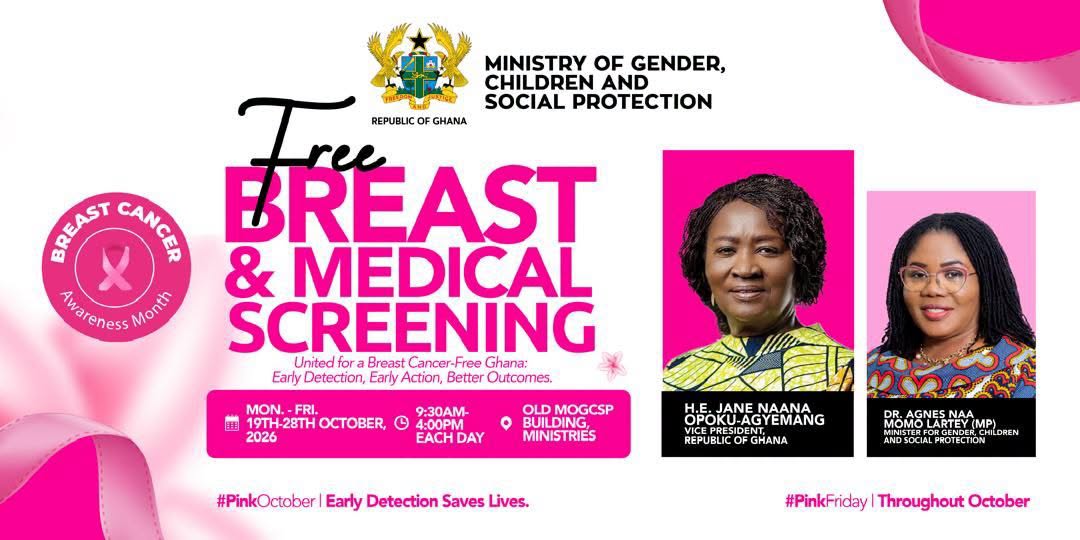 Gender Ministry Offers Free Breast and Medical Screening for Pink October